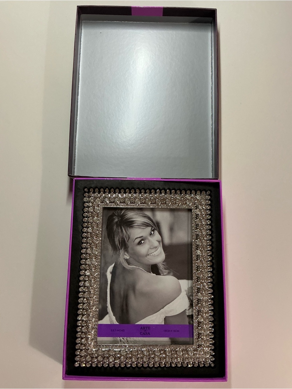 Crystal Beaded Photo Frame - Silver